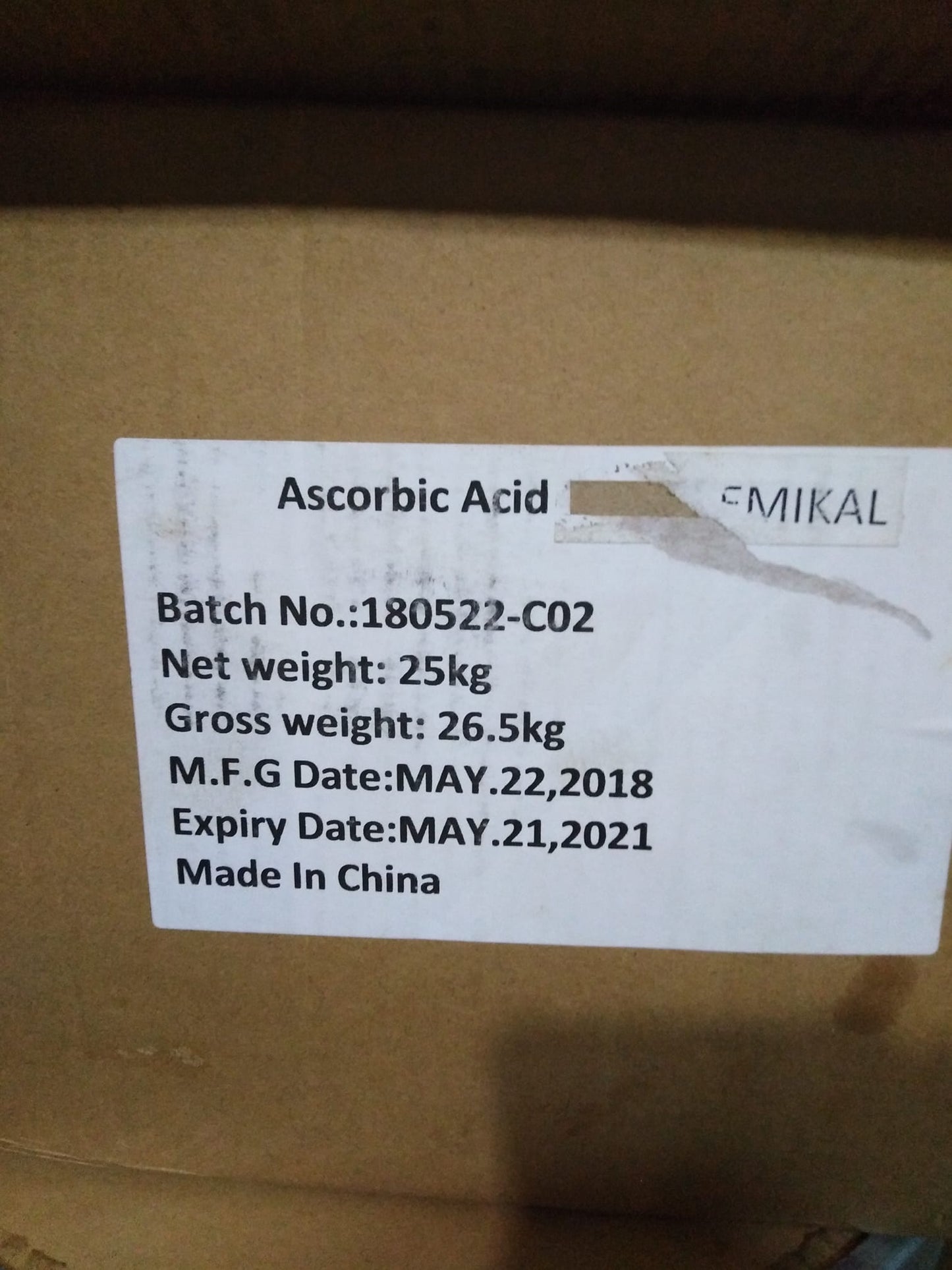 Vitamin C Powder / Ascorbic Acid Powder Online Chemicals Solution